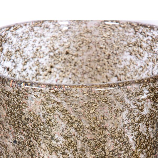 Brass inclusion blown glass vase by Alberto Dona