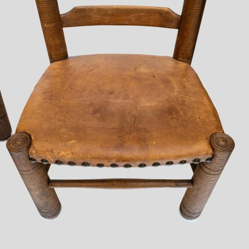 Pair of French 1930s Low chairs by Charles Dudouyt