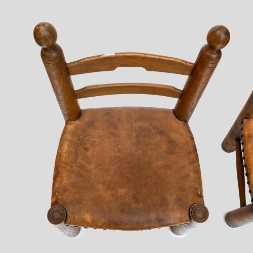 Pair of French 1930s Low chairs by Charles Dudouyt
