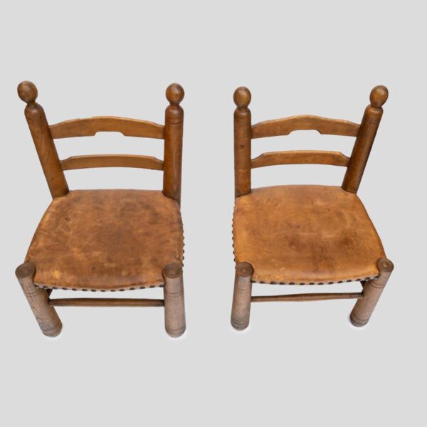 Pair of French 1930s Low chairs by Charles Dudouyt