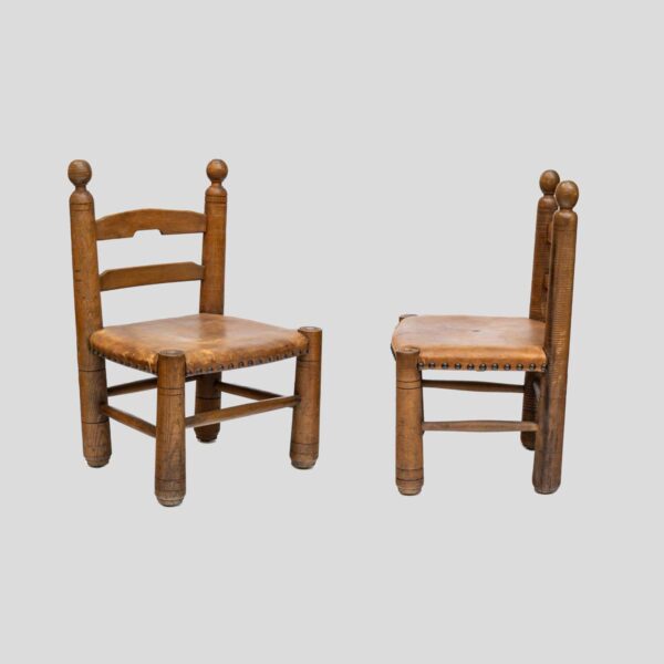 Pair of French 1930s Low chairs by Charles Dudouyt