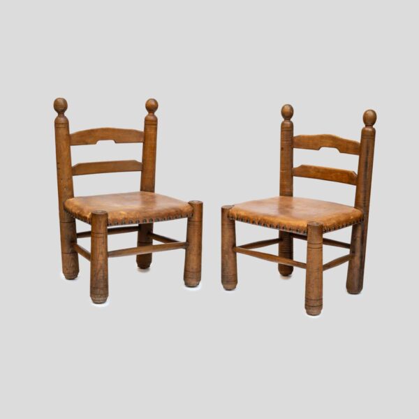 Pair of French 1930s Low chairs by Charles Dudouyt