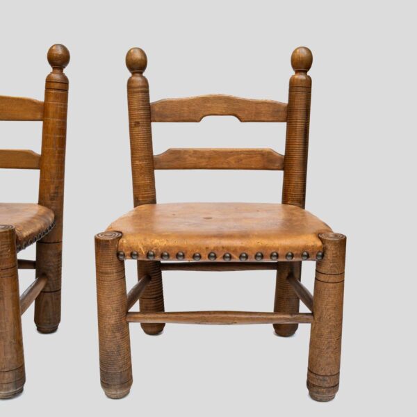 Pair of French 1930s Low chairs by Charles Dudouyt