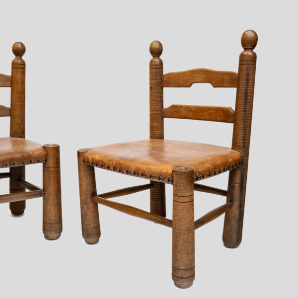Pair of French 1930s Low chairs by Charles Dudouyt