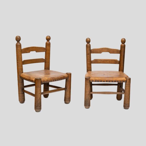 Pair of French 1930s Low chairs by Charles Dudouyt