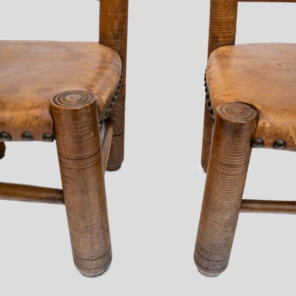 Pair of French 1930s Low chairs by Charles Dudouyt