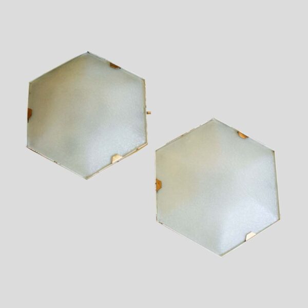Pair of hexagonal shaped sconces by Stilnovo model 1183
