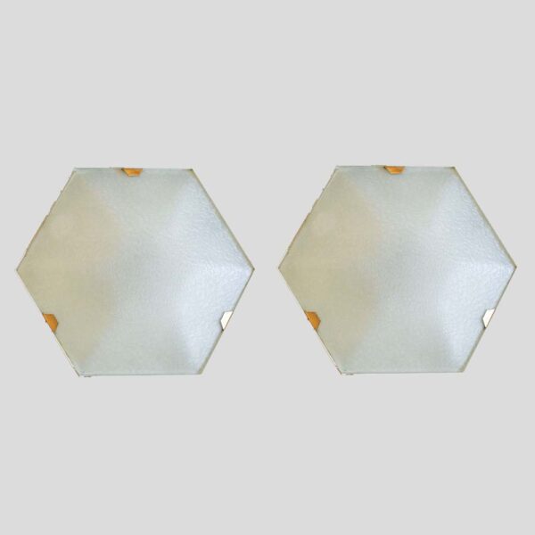 Pair of hexagonal shaped sconces by Stilnovo model 1183