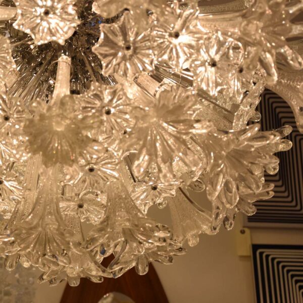 Venini Espirit clear and silver glass ceiling light-FM720 (1)