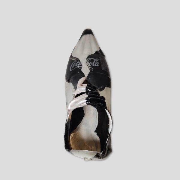 Coco cola bottle glass boot sculpture by Luigi Bona