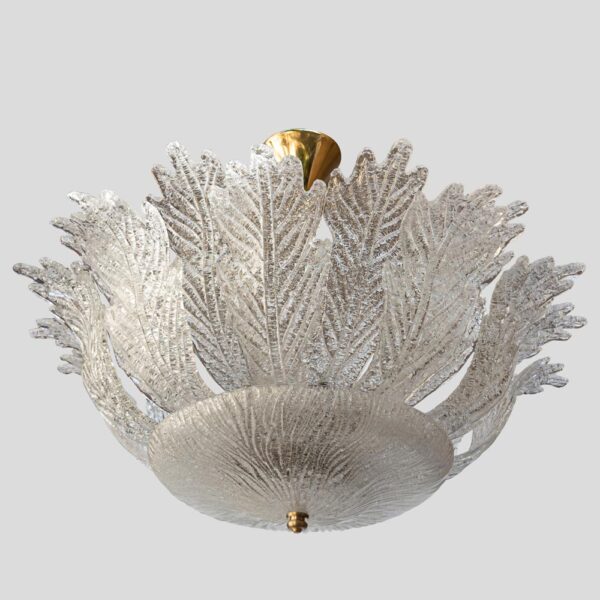 940s Barovier-and-Toso-clear-leaf-glass-chandelier