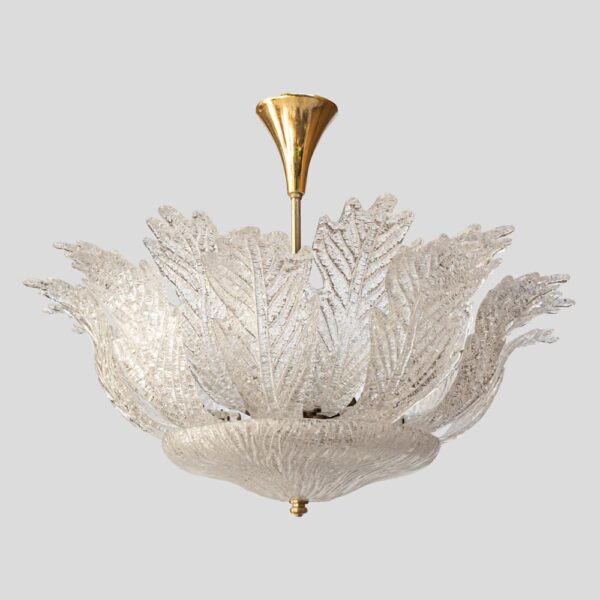 940s Barovier-and-Toso-clear-leaf-glass-chandelier