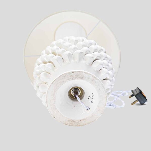 Pair of Vintage Pine cone shape white ceramic table lamps