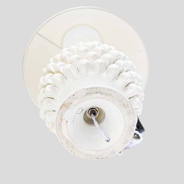 Pair of Vintage Pine cone shape white ceramic table lamps