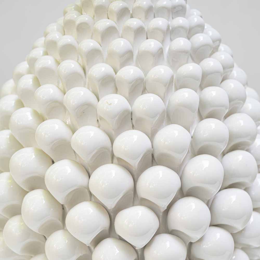 Pair of Vintage Pine cone shape white ceramic table lamps-FM2063 (15)