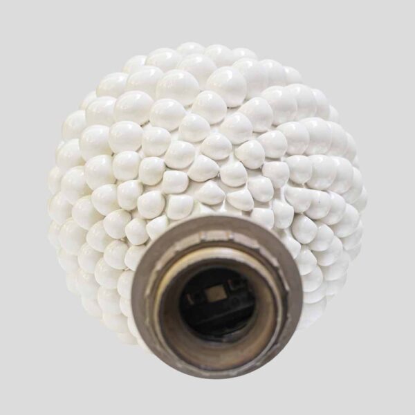 Pair of Vintage Pine cone shape white ceramic table lamps