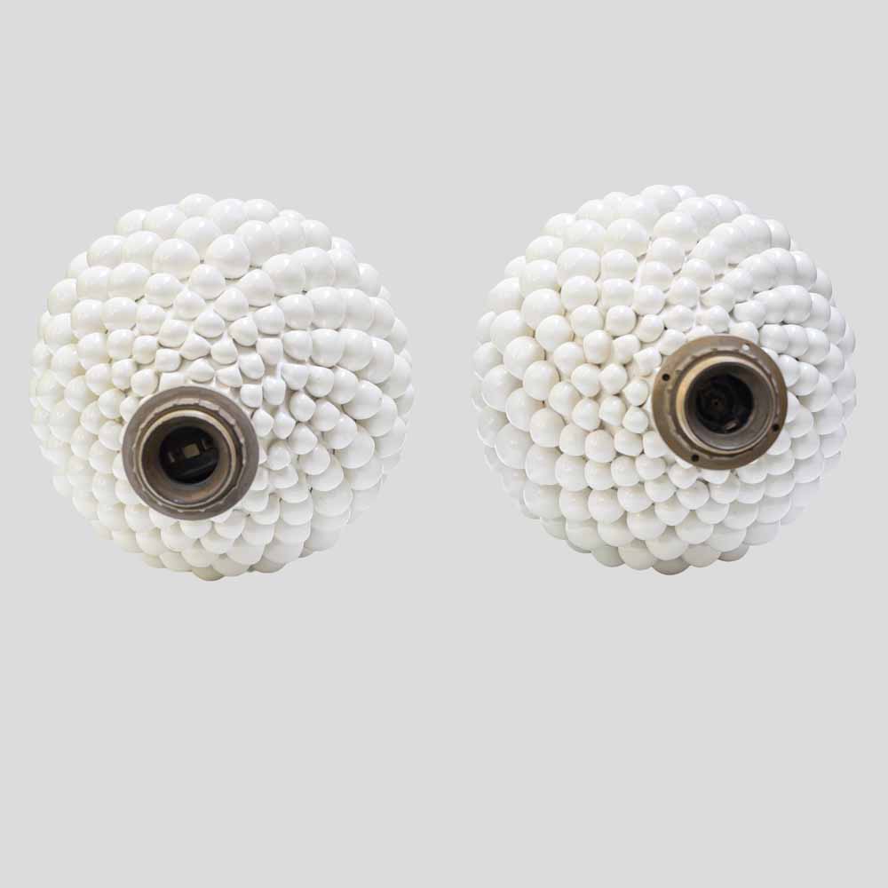 Pair of Vintage Pine cone shape white ceramic table lamps-FM2063 (18)