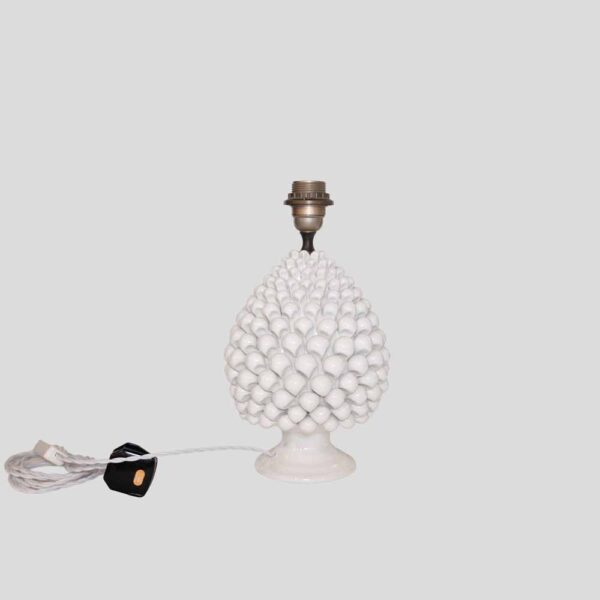 Pair of Vintage Pine cone shape white ceramic table lamps