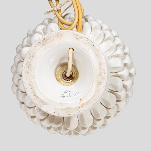 Pair of Vintage Pine cone shape white ceramic table lamps