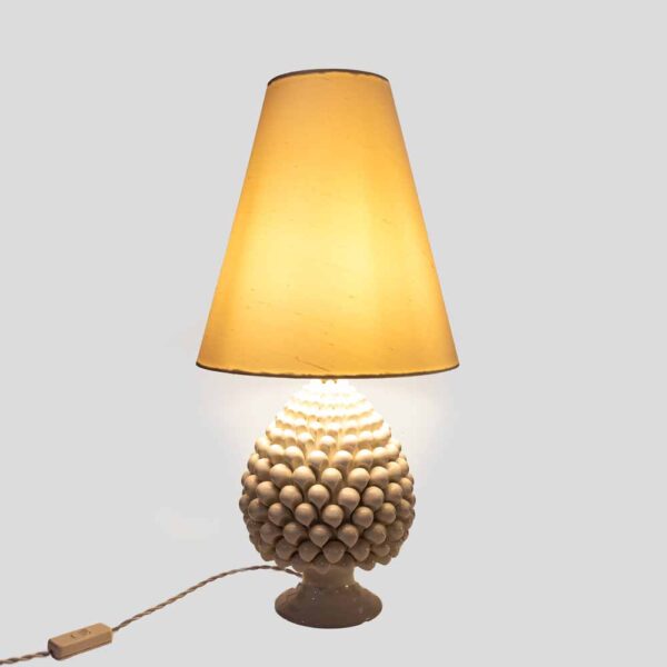 Pair of Vintage Pine cone shape white ceramic table lamps