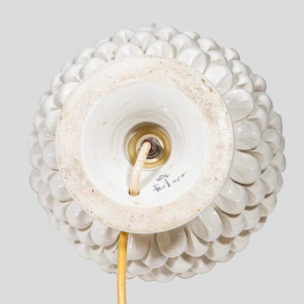 Pair of Vintage Pine cone shape white ceramic table lamps