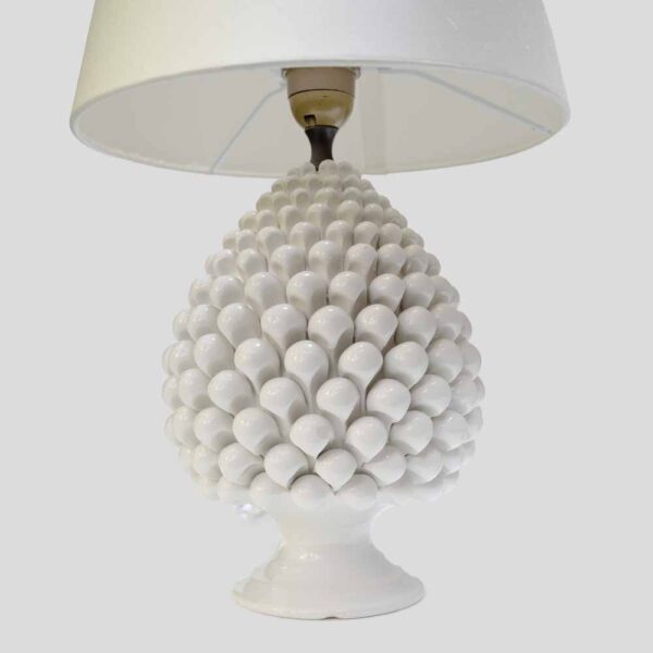Pair of Vintage Pine cone shape white ceramic table lamps