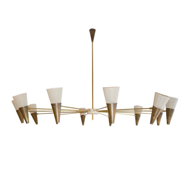 JDV 12 Brass and Ivory Colour Shades Ceiling light by Diego Mardegan