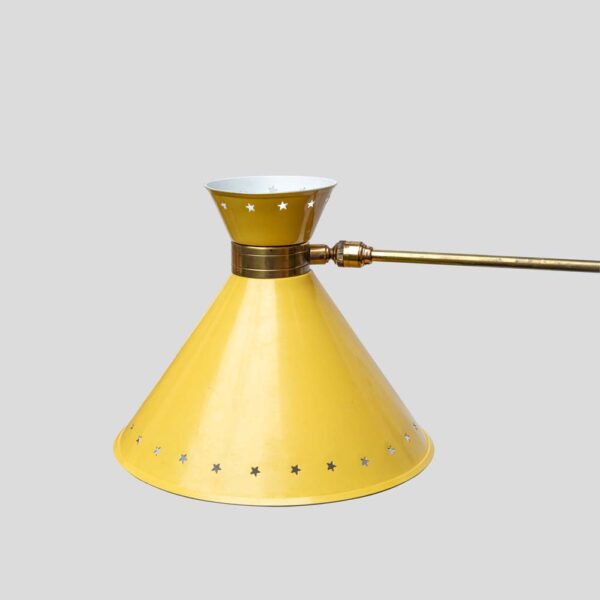 Yellow color shade Rene Mathieu for Lunel sconce