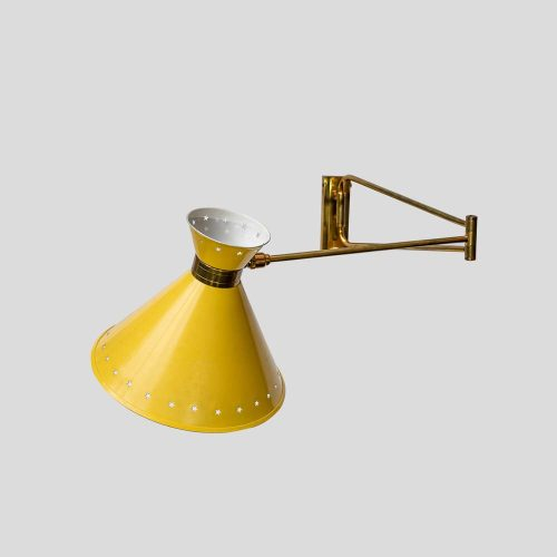 Yellow color shade Rene Mathieu for Lunel sconce