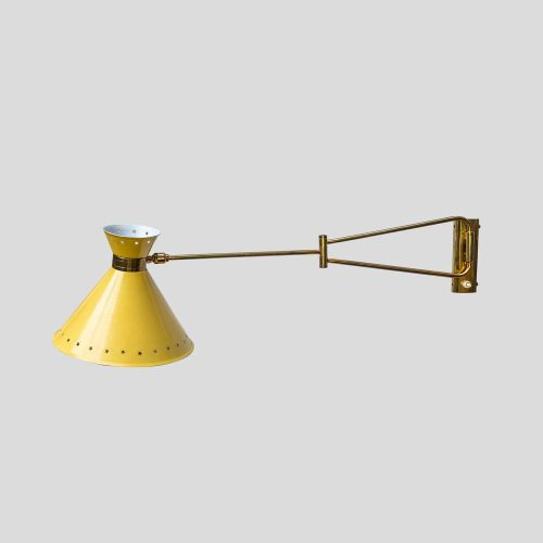 Yellow color shade Rene Mathieu for Lunel sconce