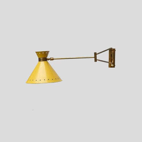 Yellow color shade Rene Mathieu for Lunel sconce