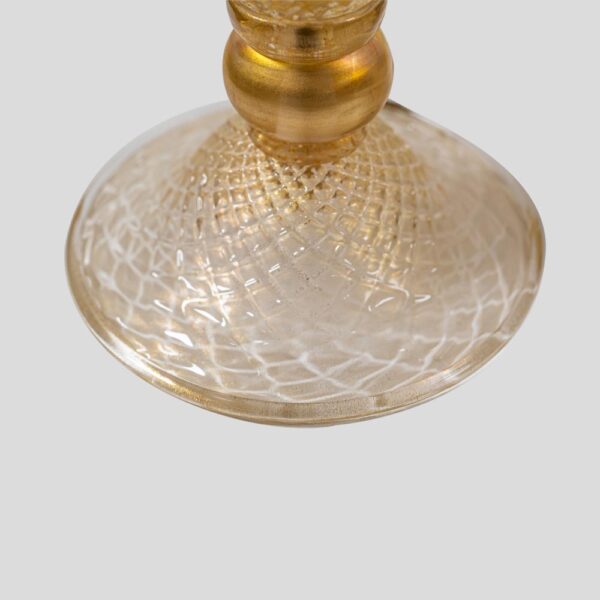 Pair of blown Murano glass Veronese table lamps