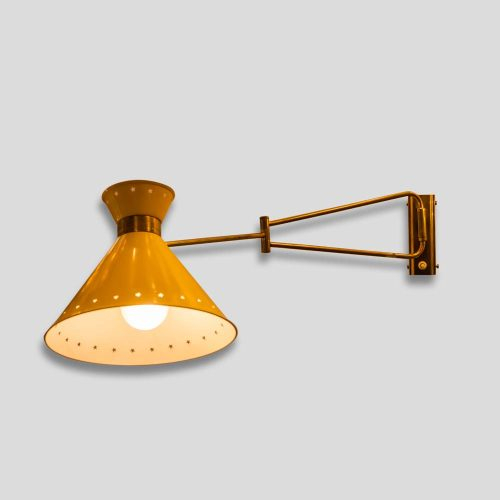 Yellow color shade Rene Mathieu for Lunel sconce
