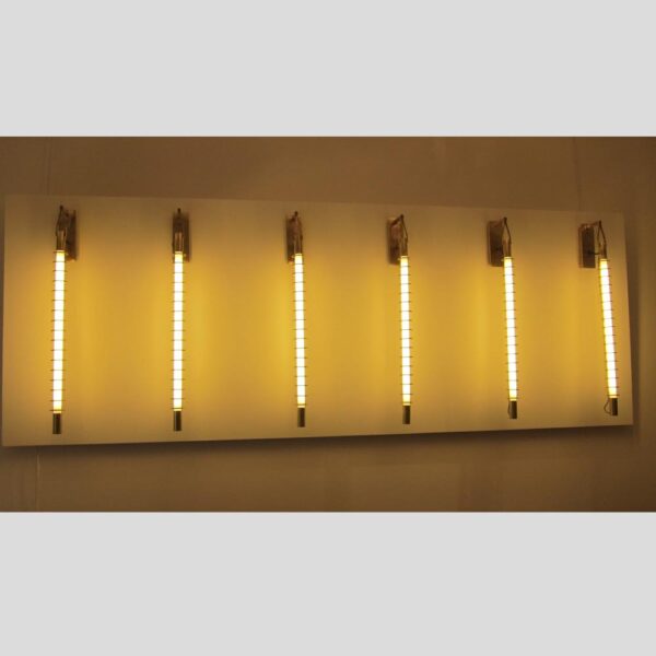 Pair of Franco Albini Attributed brass rings tube wall lights