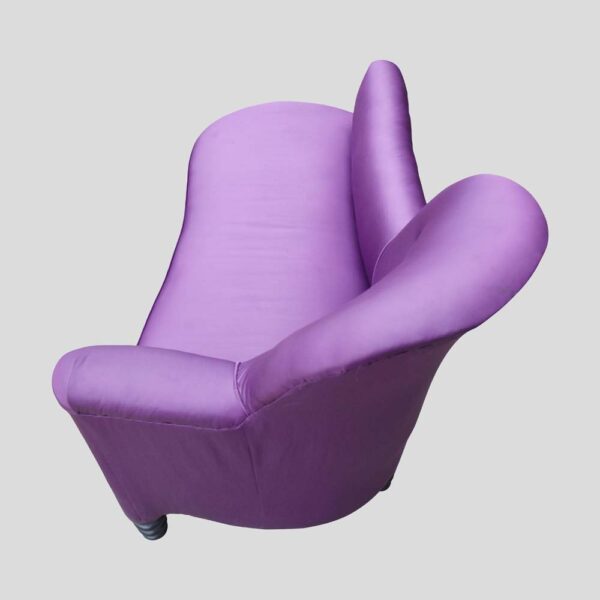 1930s Purple satin color Chaise de lounge sofa