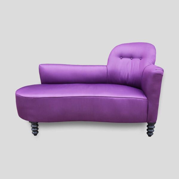 1930s Purple satin color Chaise de lounge sofa