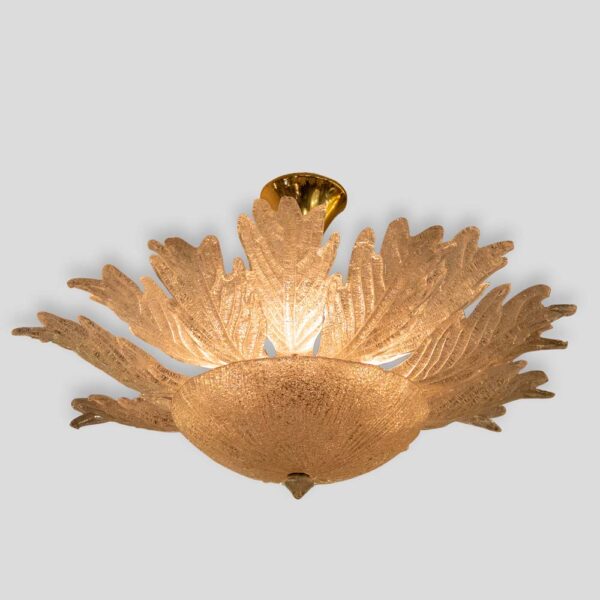 1940s ceiling light leaves murano glass chandelier