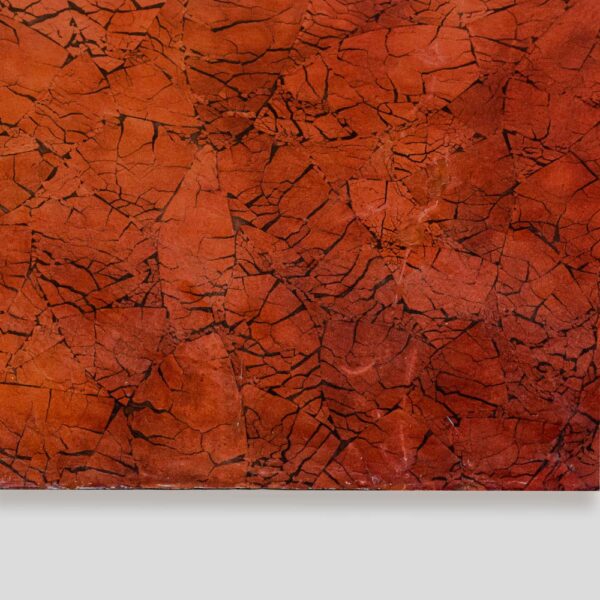 Long 1970s Red lacquer crackleware console table by Enrique Garcel