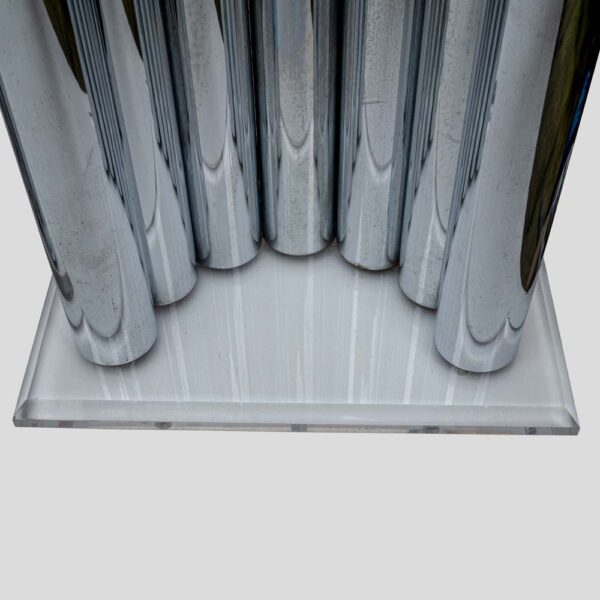 Pair of Gaetano Sciolari semi circular steel lamps