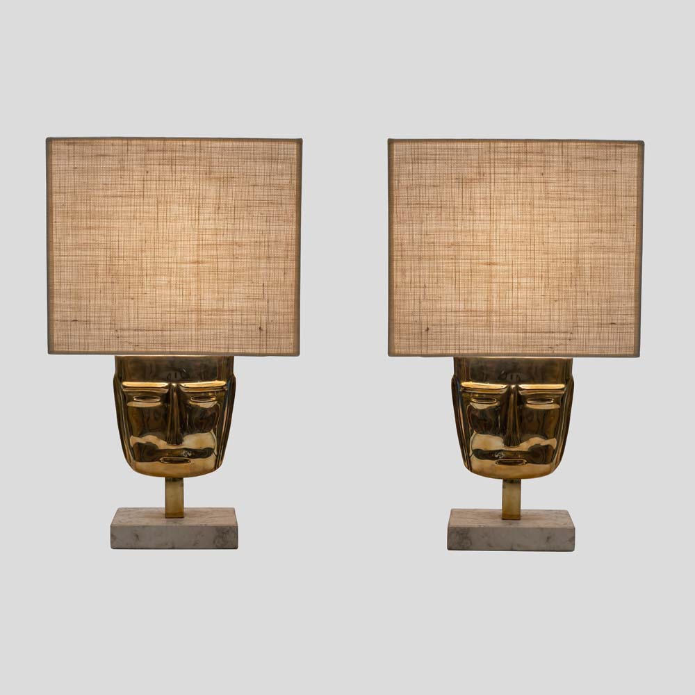 Pair of Vintage face mask table lamps-FM2216 (2)