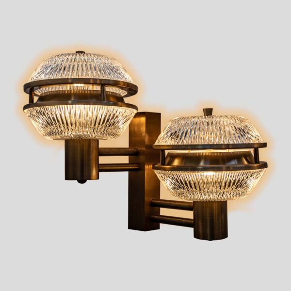 Pair of flying saucers wall lights attributed to Sergio Mazza
