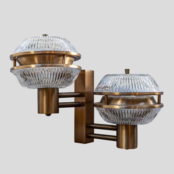 Pair of flying saucers wall lights attributed to Sergio Mazza