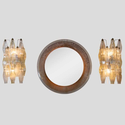 1960s Italian design back lit mirror by Marco Furgeri