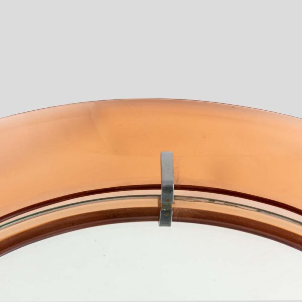1960s Peach color Cristal Arte design circular mirror