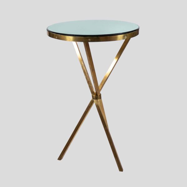 Pair of Italian design brass Gueridon side table