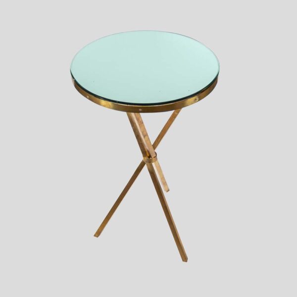 Pair of Italian design brass Gueridon side table