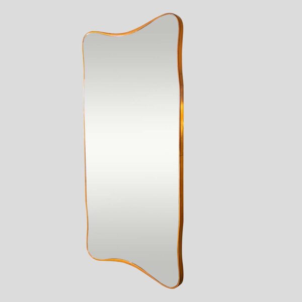 1940s Italian design large wavy bentwood mirror