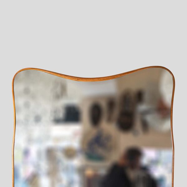 1940s Italian design large wavy bentwood mirror