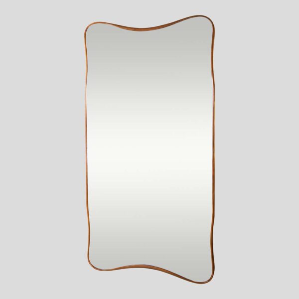 1940s Italian design large wavy bentwood mirror