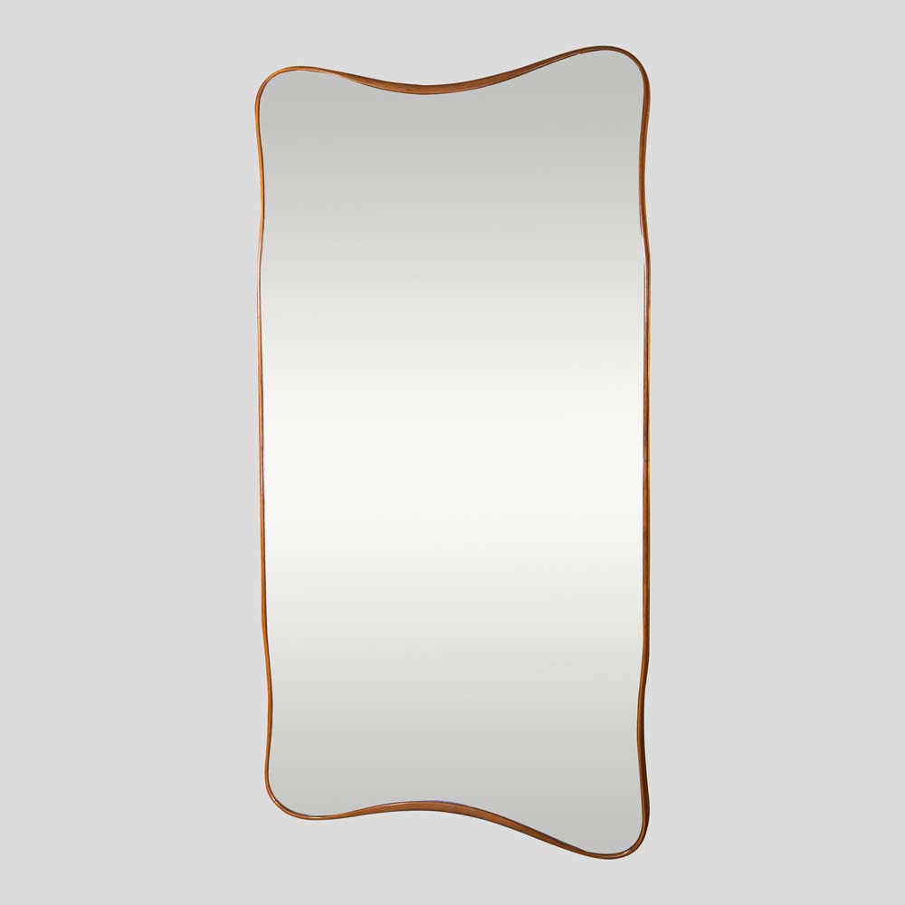 1940s Italian design large wavy bentwood mirror-FM2152 (5)